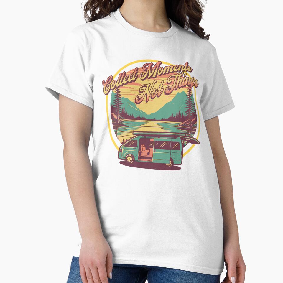 Collect Moments Not Things Camper Van Adventure Retro Travel Design by Sachie's Studio