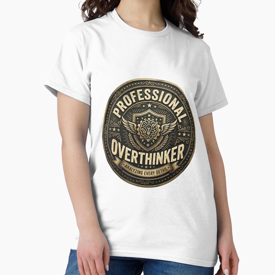 Professional Overthinker Funny Relatable Typography Design by Quiet Chaos Club