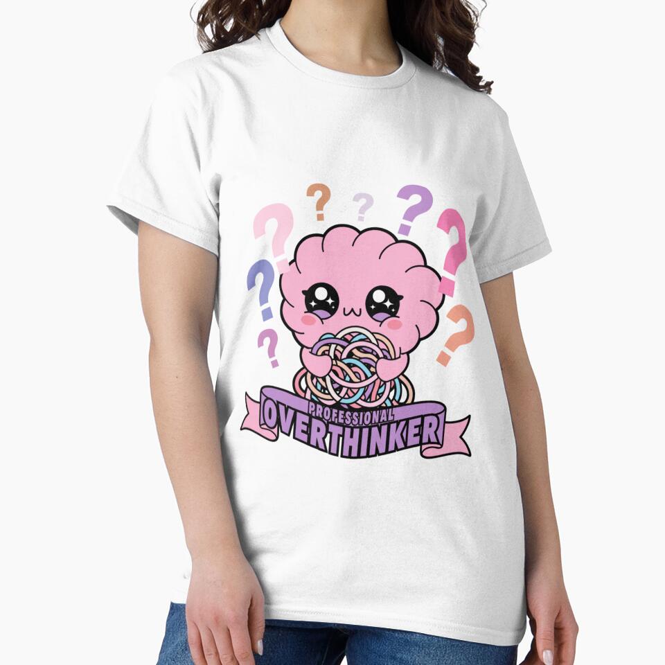 Professional Overthinker Cute Anxious Brain by IslandTyped