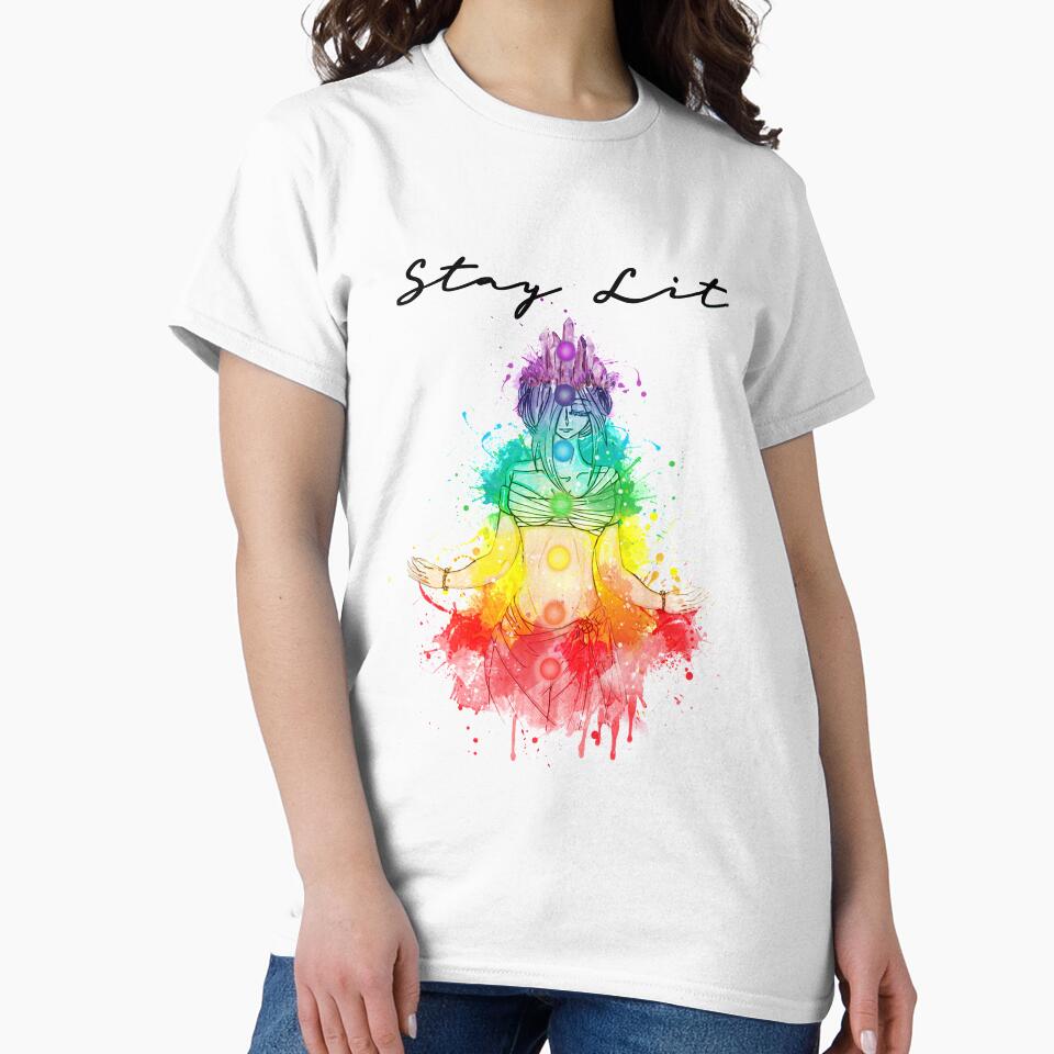 Stay Lit Chakras New Age Spiritual Funny Yoga Quote by ChakraShine