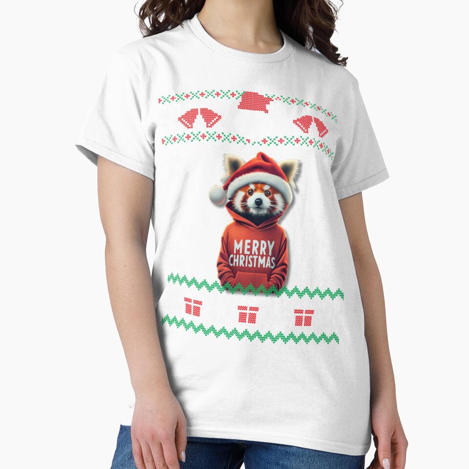 Red Panda Christmas Ugly Design Merry Xmas by EmiAndMike