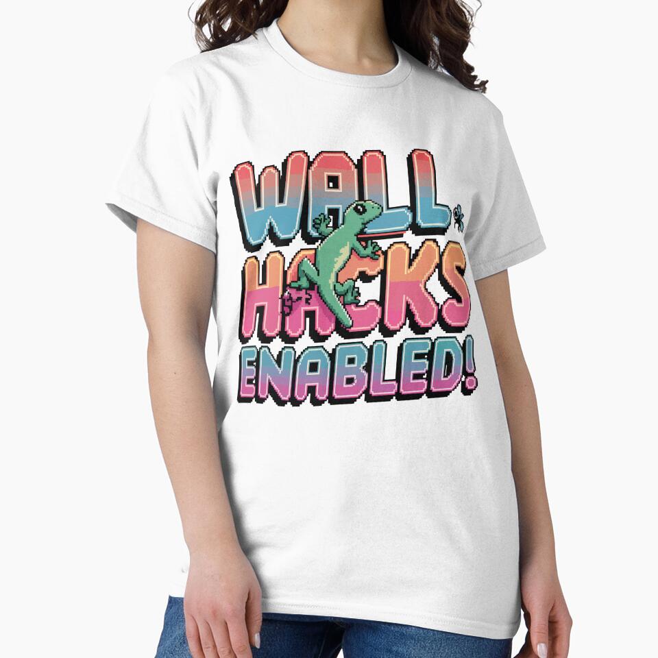 Wall Hacks Enabled – Funny Gaming Lizard Pixel Art by NaturePixel
