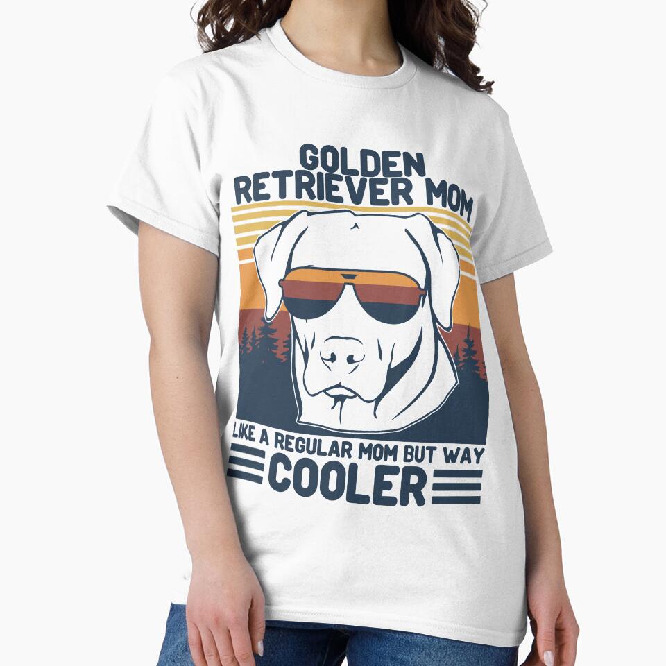 Vintage Golden Retriever Mom Like A Regular Mom But Way Cooler Funny Gift by Noahlaz