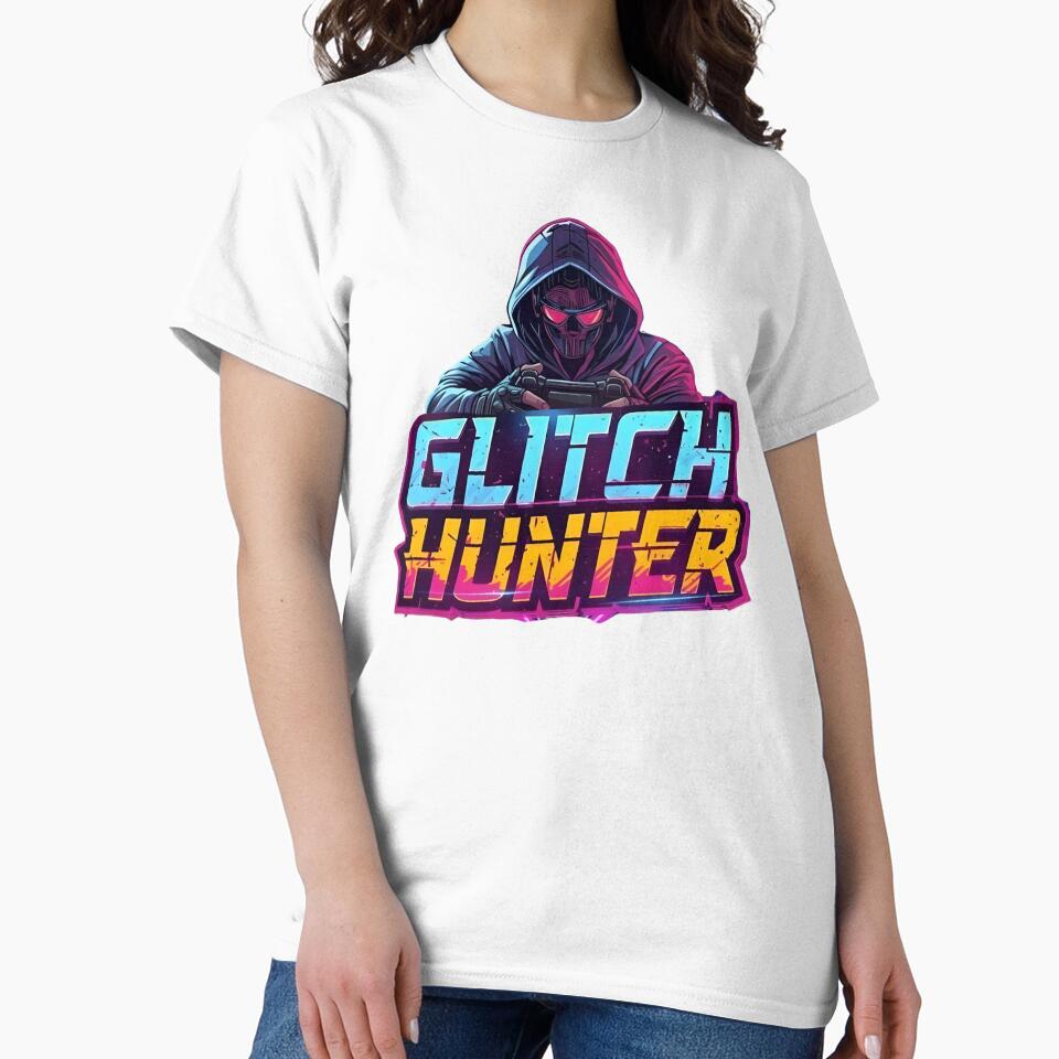 Glitch Hunter Gamer – Neon Style Gaming Graphic by PHRASEandSTYLE