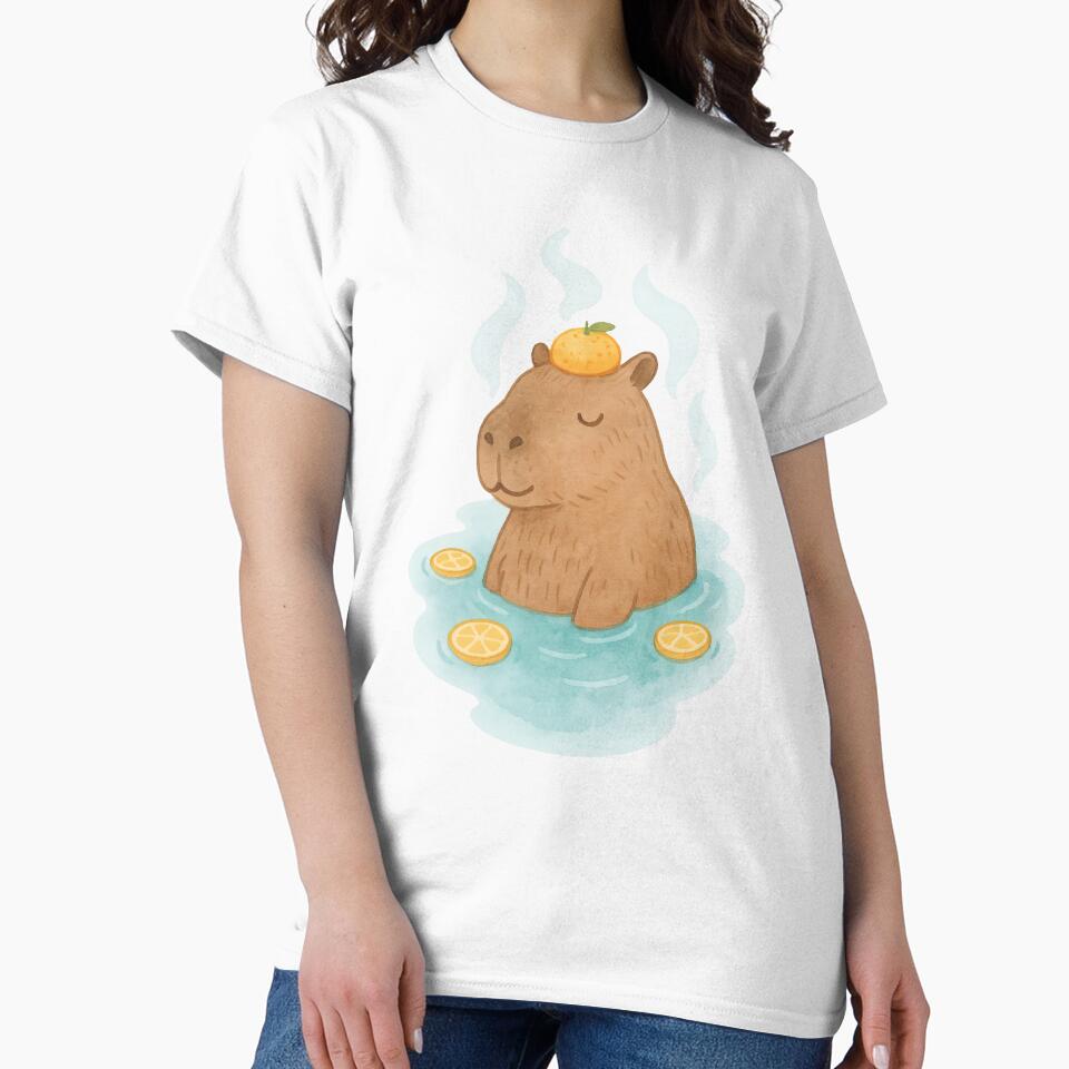 Capybara Hot Springs | Relaxing Hand-Drawn Illustration by Ombrya