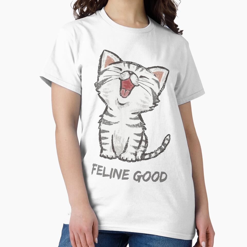 Feline Good. Cute Happy Kitty Cat Lover by Rebel-Design