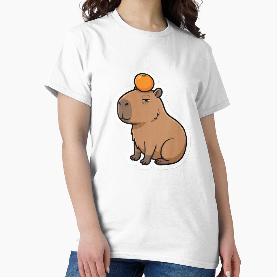 Chilling Capybara with Orange on Head by StickyGuys