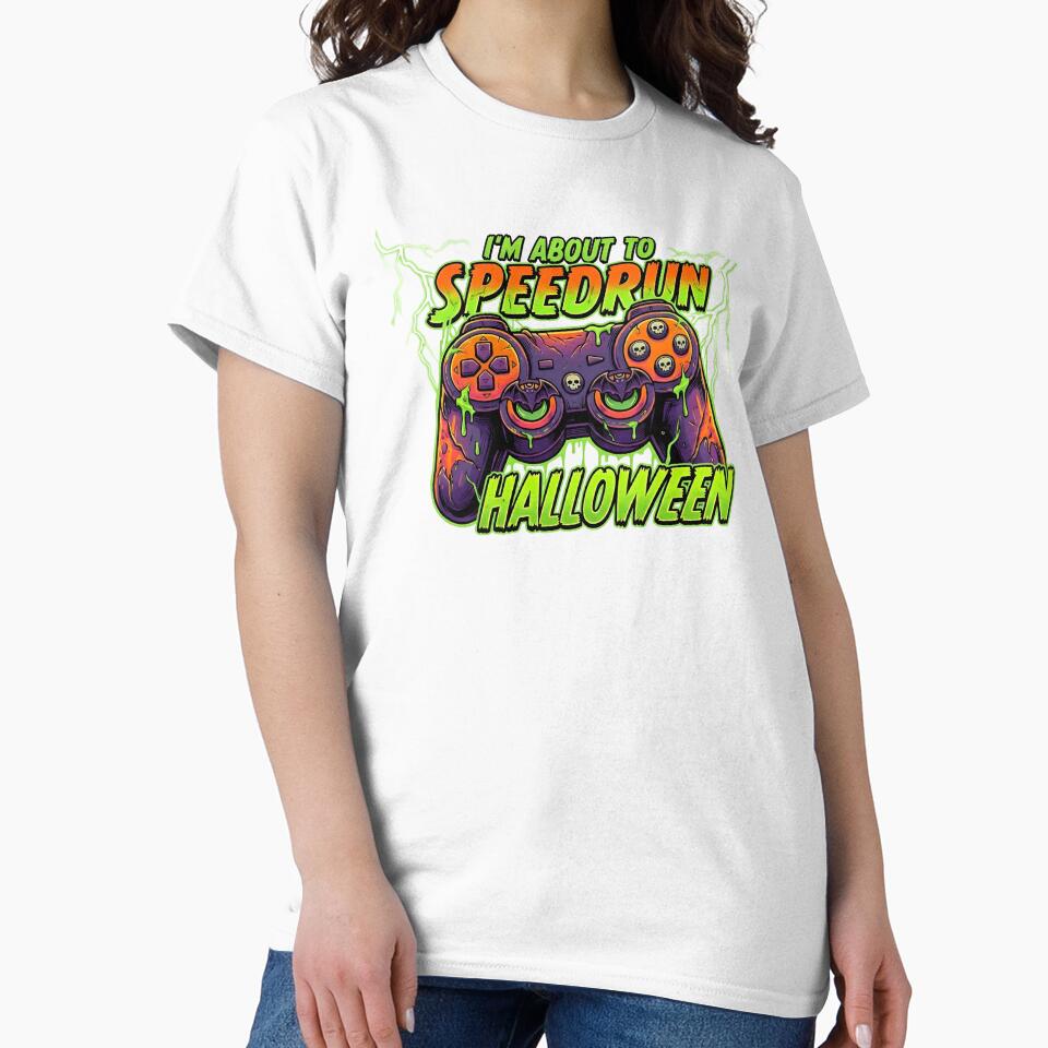 I'm About to Speedrun Halloween – Spooky Gamer Controller Illustration by PHRASEandSTYLE