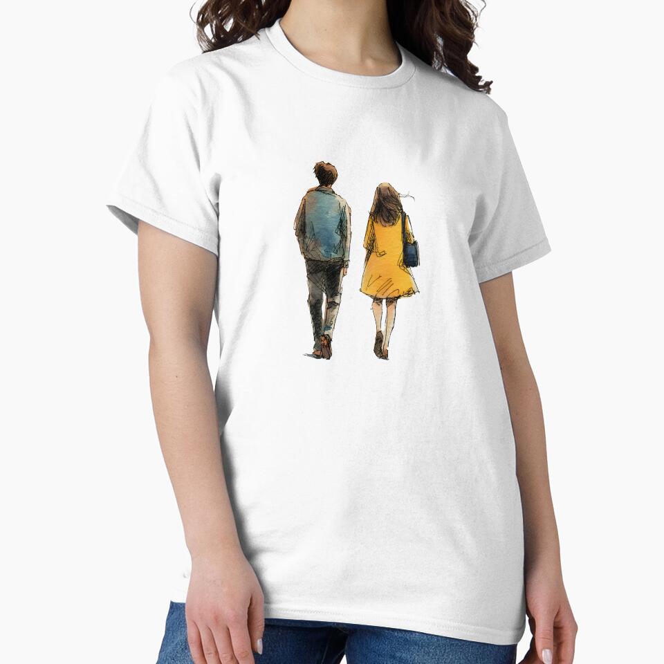 Soft Life Couple Walking Watercolor by JaiSoftStudio