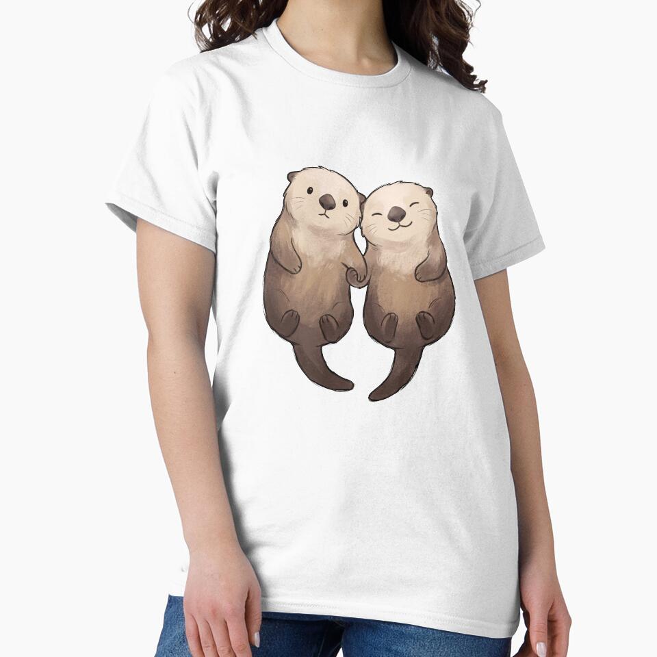 Cute Otters Holding Hands - Significant Otters by shellle in the ocean