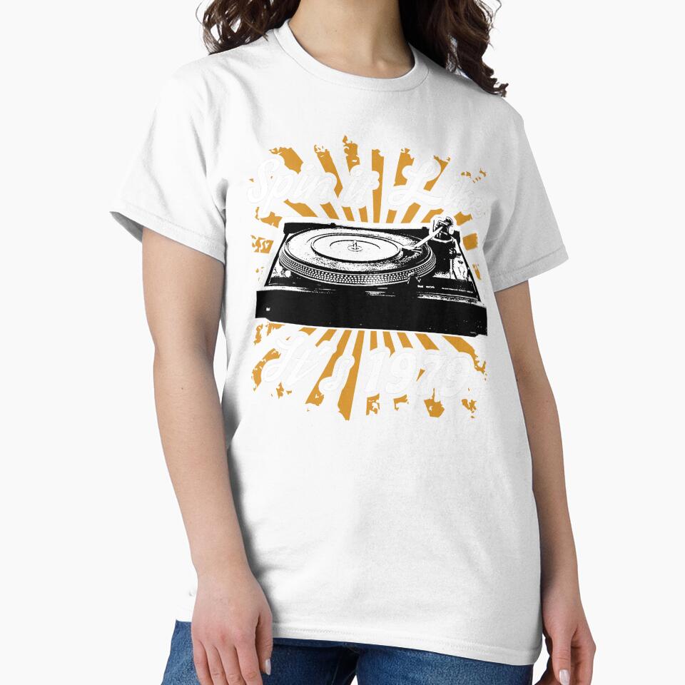 Spin it Like its 1979 - Retro Vintage Turntable Vinyl for Music Lovers by Dmetalx Art Apparel