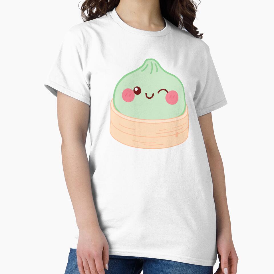 Kawaii Light green Squishy Dumpling in bamboo steamer basket by EmeraldeaArt
