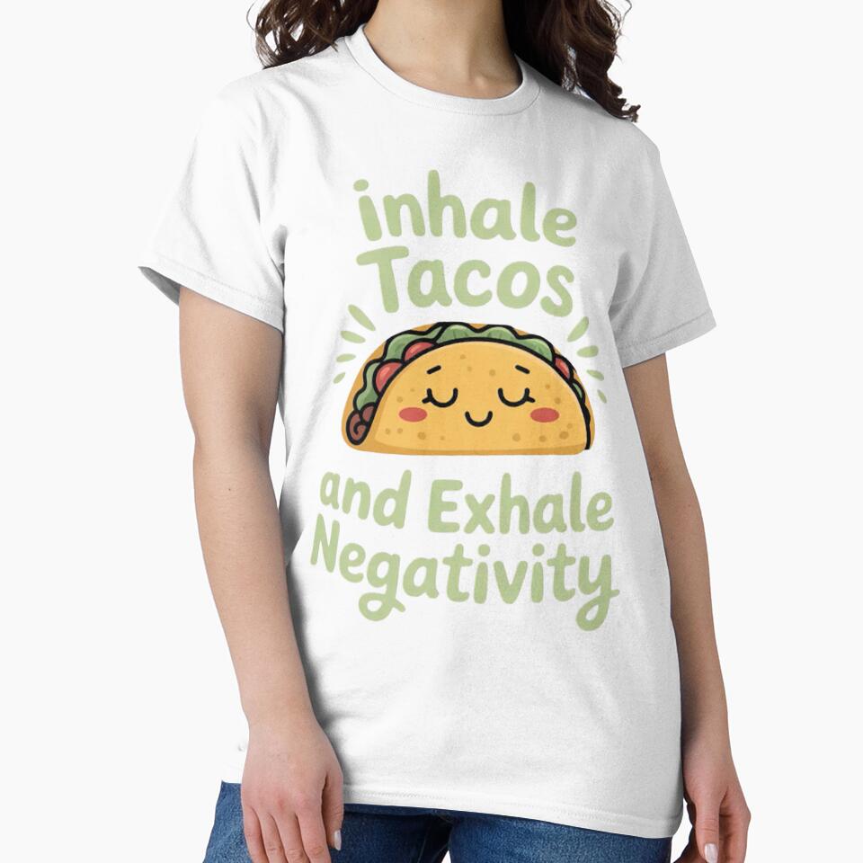 Inhale Tacos Exhale Negativity Funny Taco Yoga by Ikwalima