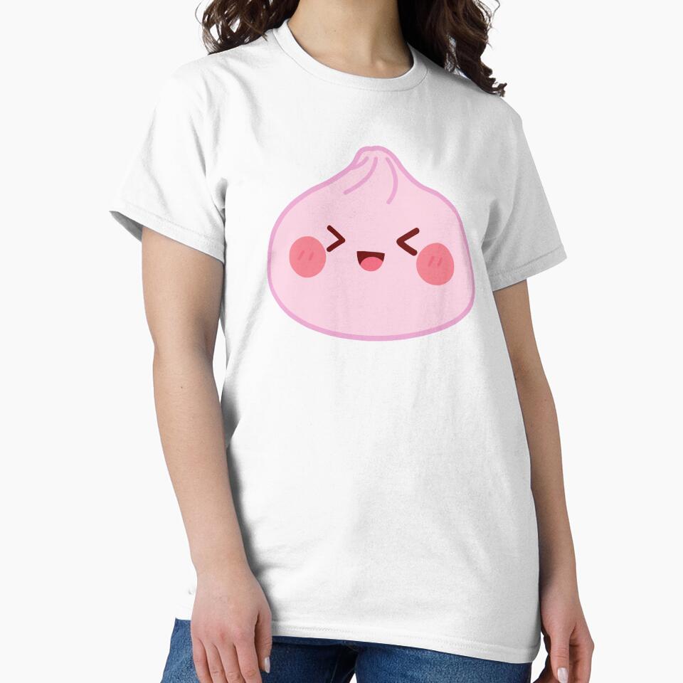 Pink squishy Dumpling – Cute Kawaii Food Character Design by EmeraldeaArt