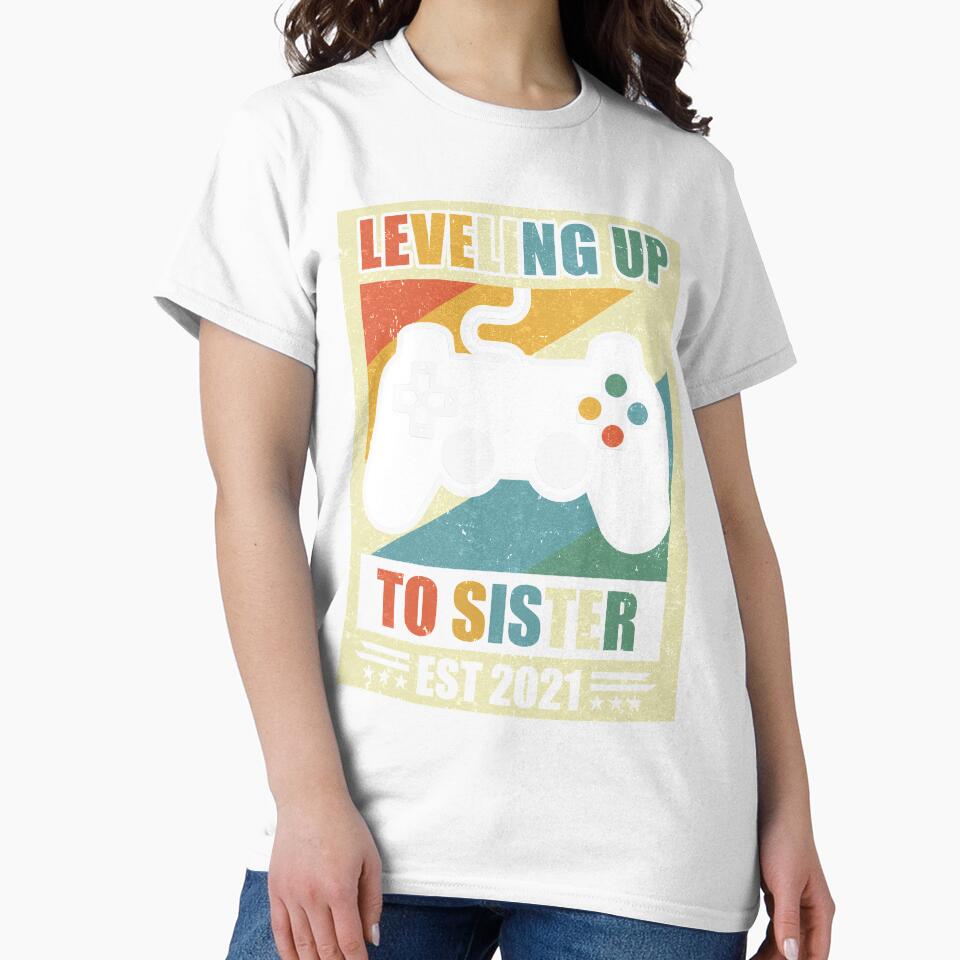 Gamer Promoted To Sister 2021 Leveling Up To Big Sister Gift by cadieuxart