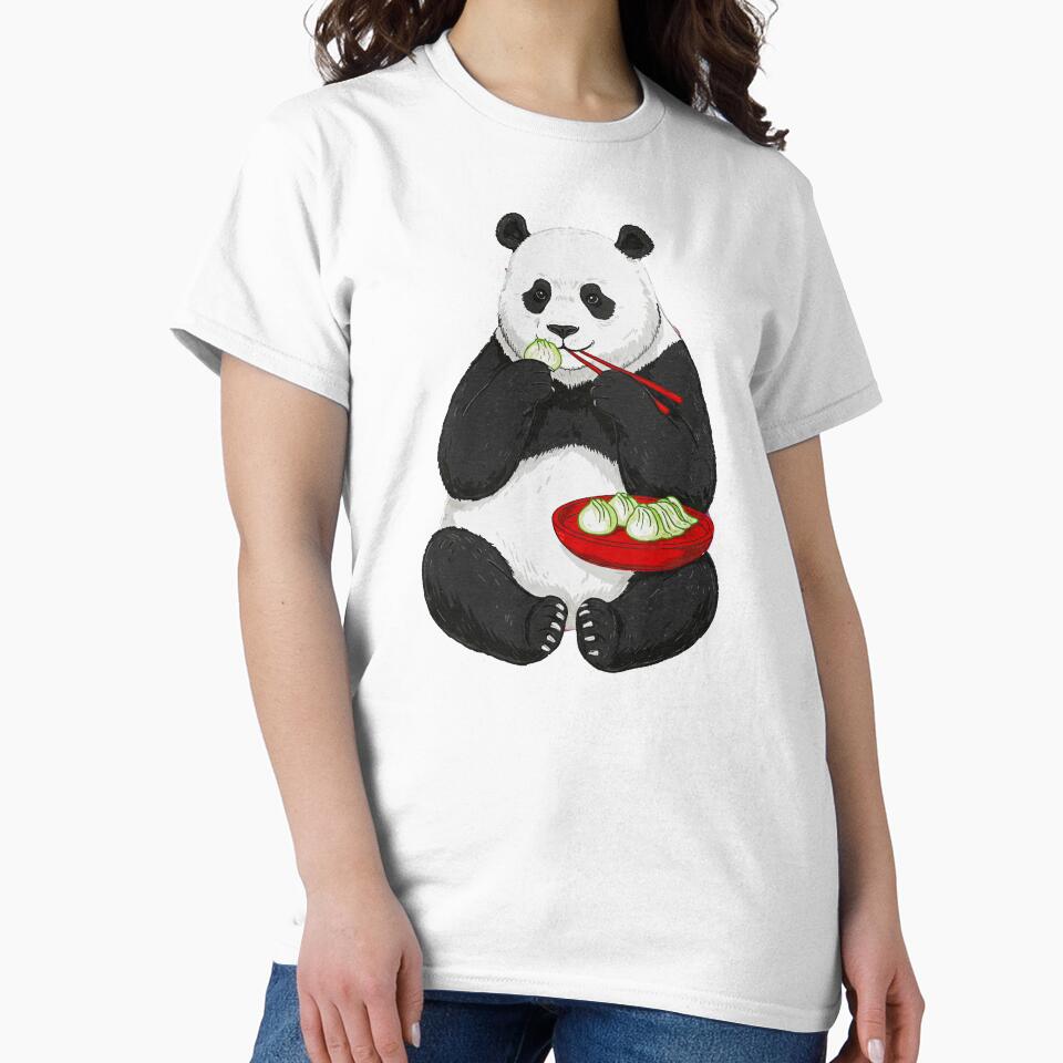 Cute Panda Eating Dumplings Chopsticks by TeeARTHY