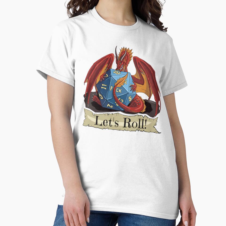 "Let's roll!" DnD funny art - goofy dragon with a dice design by DiiMotion