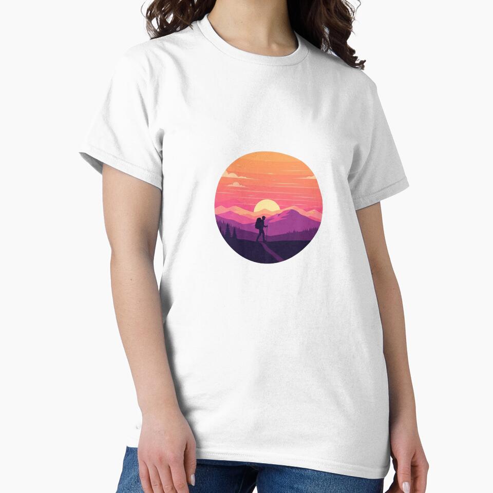 Silhouette of a solo traveler on a mountain ridge at dusk by VerizalShop