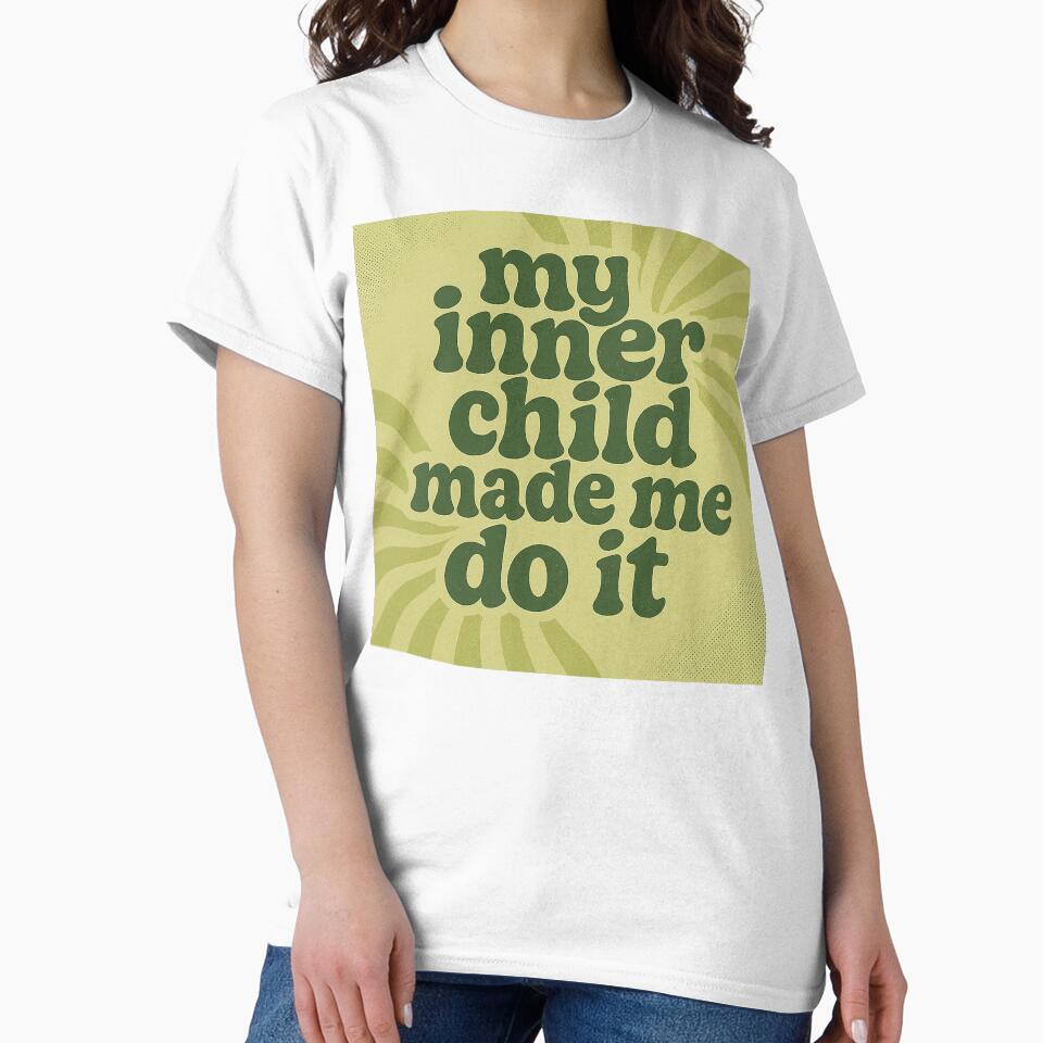Retro Inner Child Quote Funny Typography Design by weirdfishes123
