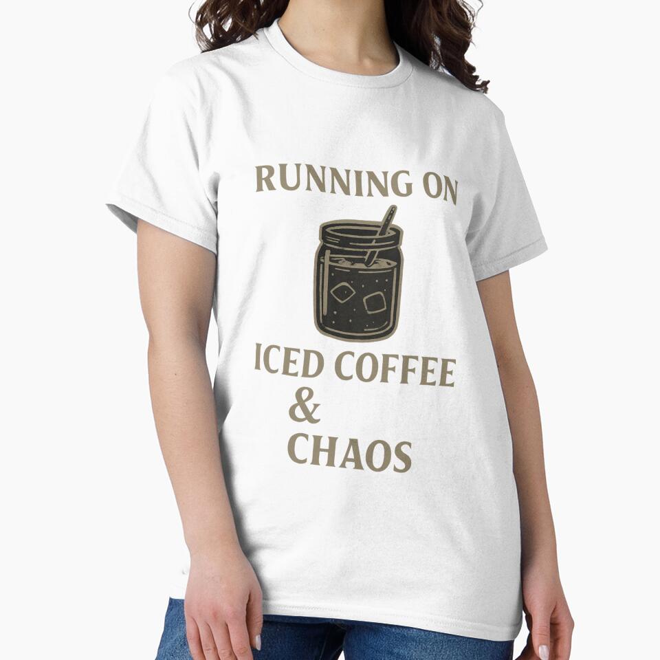 Running on Iced Coffee & Chaos – Grunge Caffeine Quote by Threadoir
