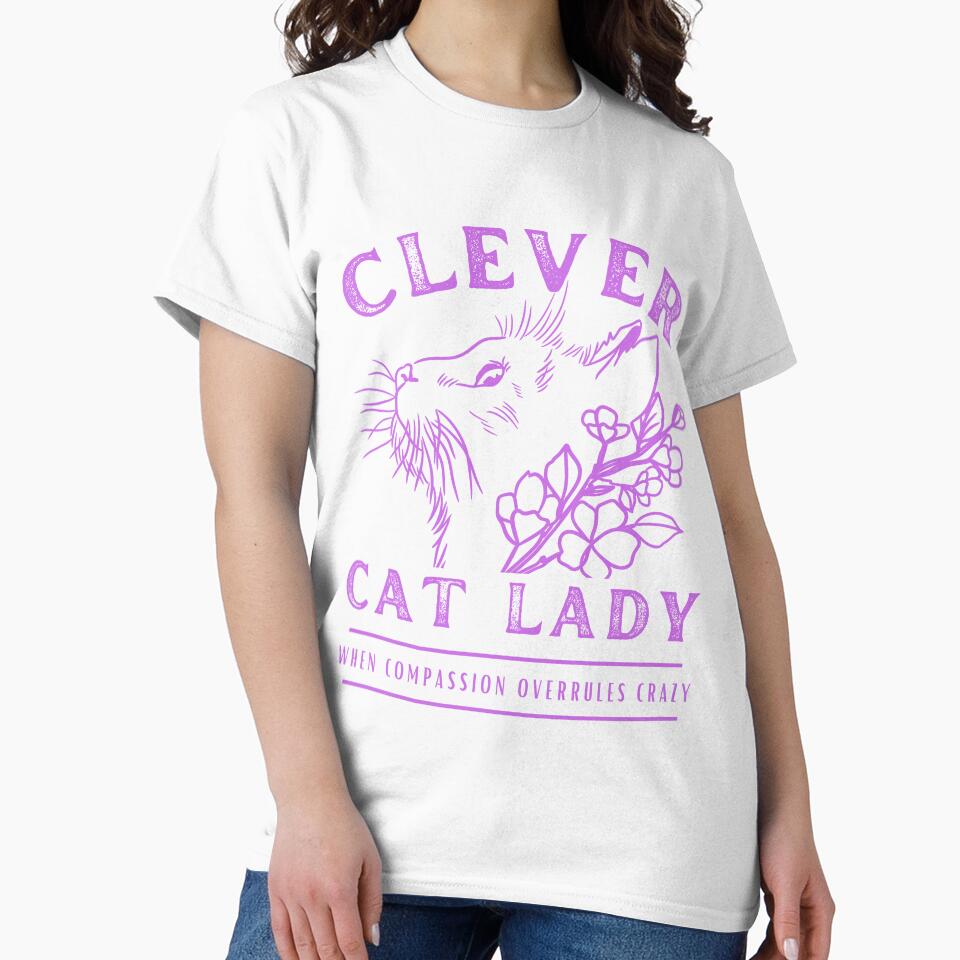 Clever Cat Lady (not crazy) - Bright Pinkish by DPingBirdie