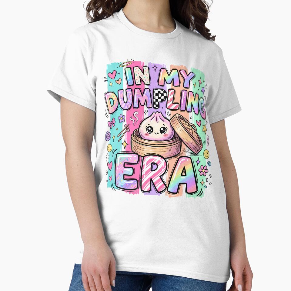 In My Dumpling Era – Kawaii Squishy Dumpling in Bamboo Steamer by EmeraldeaArt