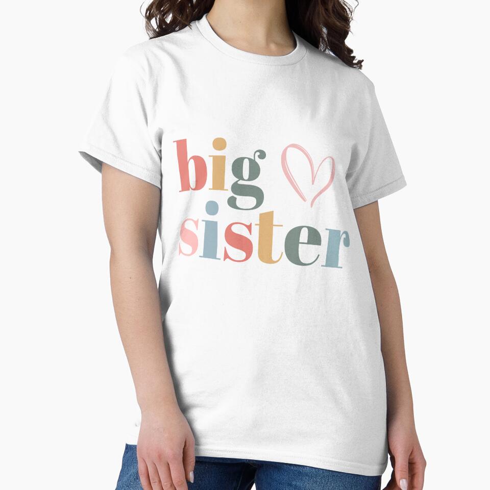 Big Sister Pastel Heart – Cute Girl Pregnancy Announcement by FamilyGlowStore