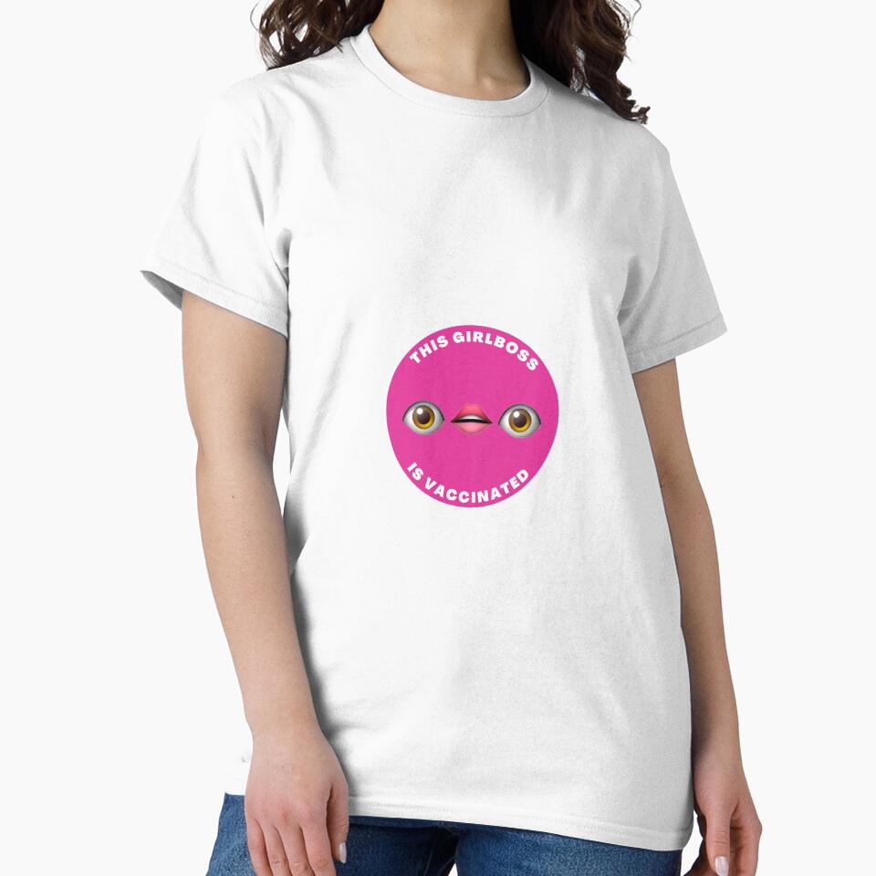 Vaccinated Girl Boss eye sticker by izzymagsdesigns
