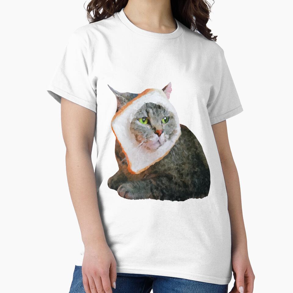 Cat in bread painting by unepommedeterre