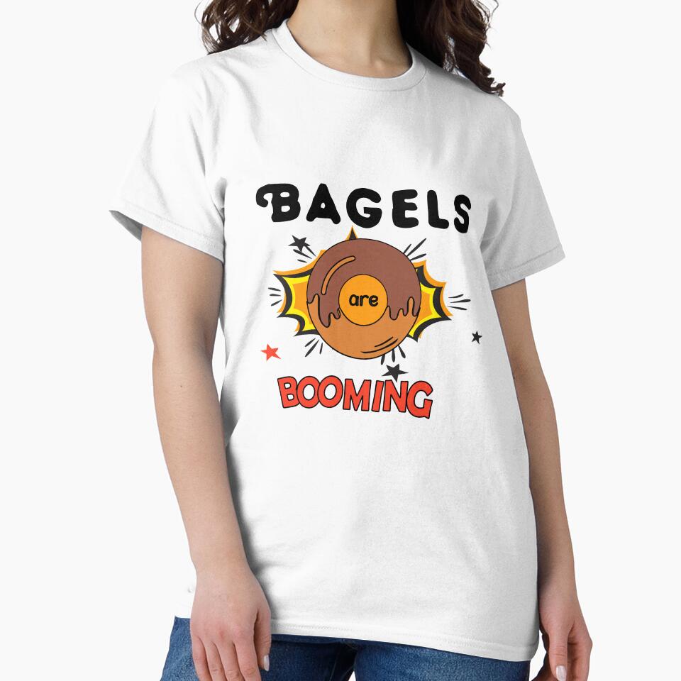 Bagels are booming, Funny shirt meme, Cool Gift for Men, Bagel lovers, Present for fathers day, Slim Fit by Annona-