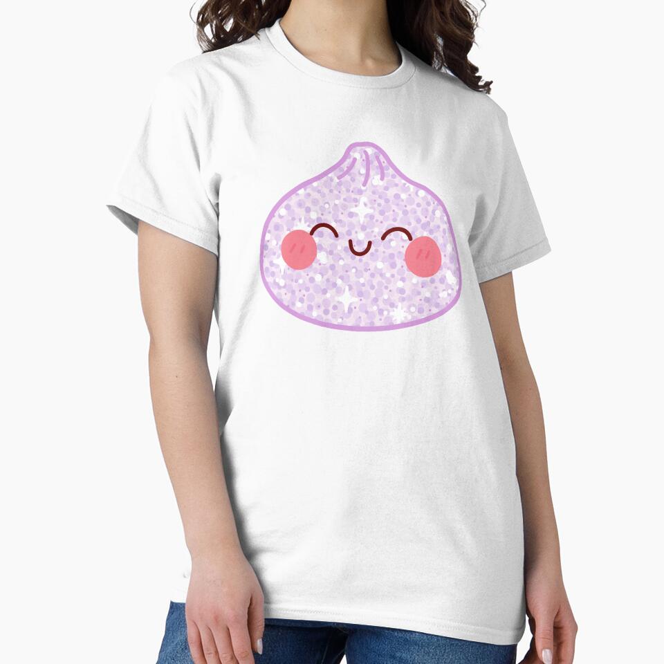 Purple Glitter squishy Dumpling – Cute Kawaii Food Character Design by EmeraldeaArt