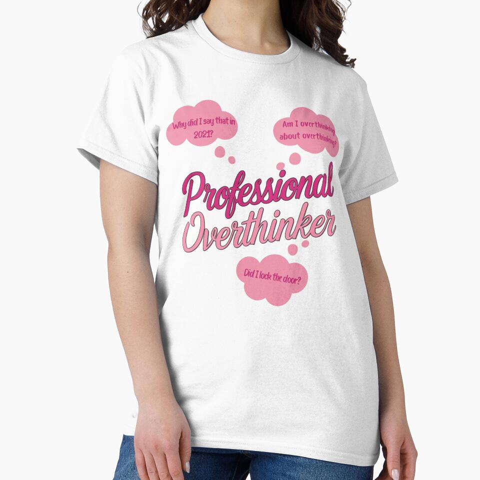 Professional Overthinker Text Pink by MoonMonkeyNbear