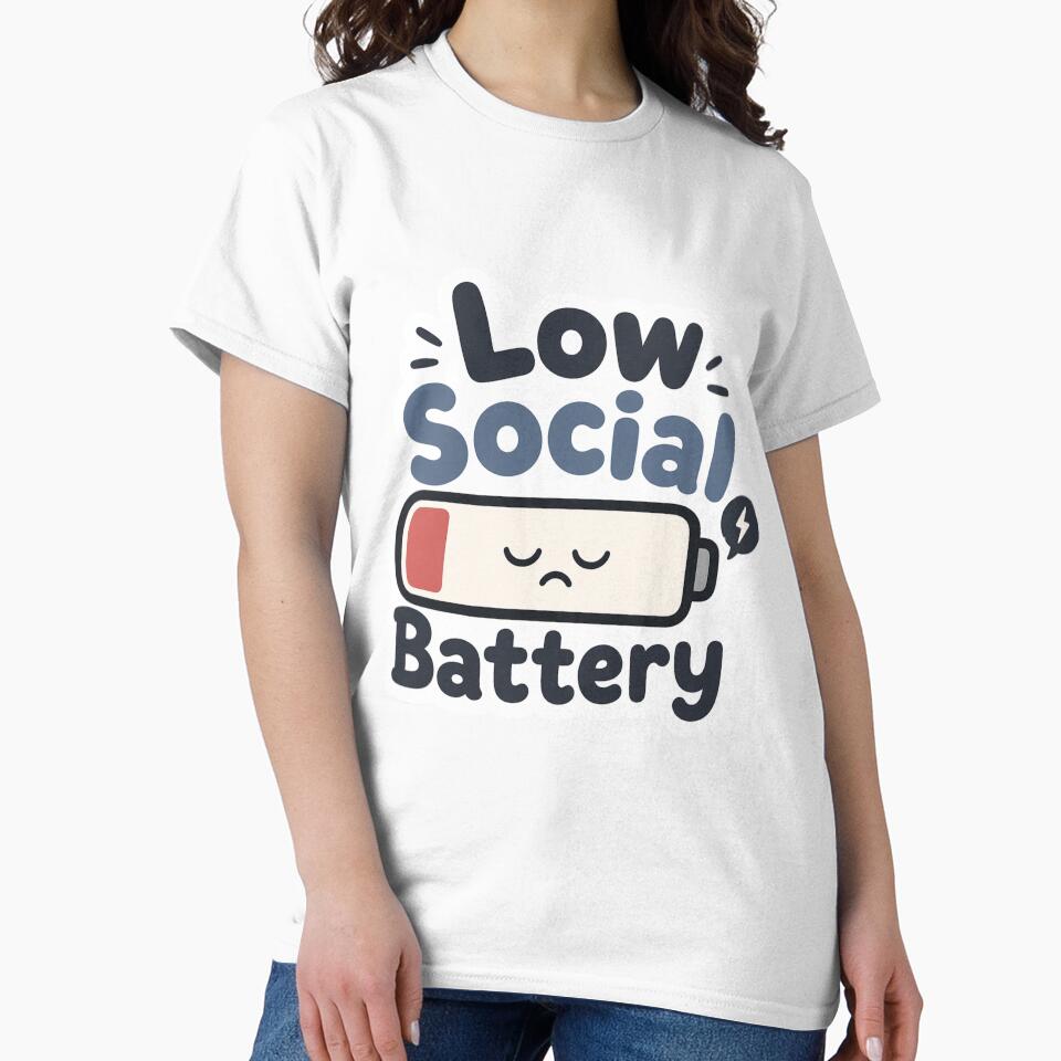 Low Social Battery – Cute Exhausted Mood Sticker by Elviqus Shop