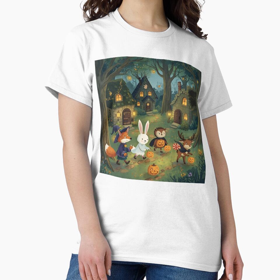 Trick-or-Treat in the Enchanted Woodland Village by WildlifeWhimsy