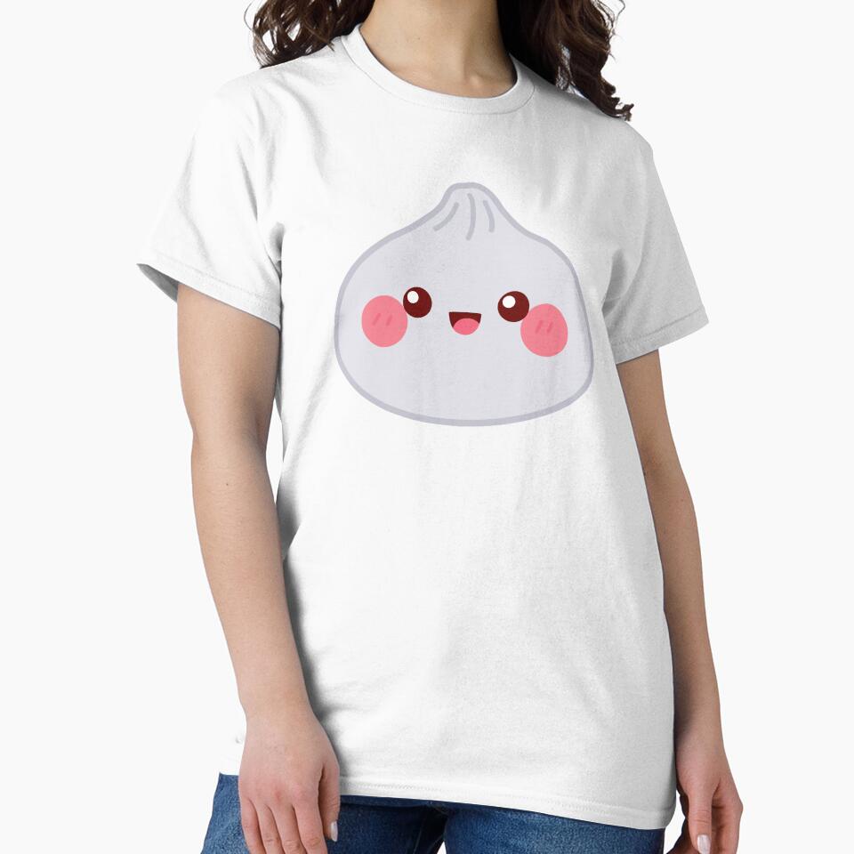 Grey squishy Dumpling – Cute Kawaii Food Character Design by EmeraldeaArt