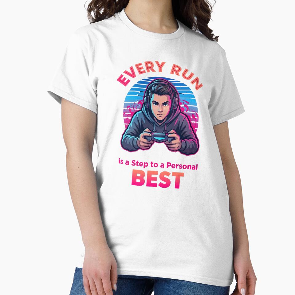 Every Run Is a Step to a Personal Best – Colorful Gamer Illustration by PHRASEandSTYLE