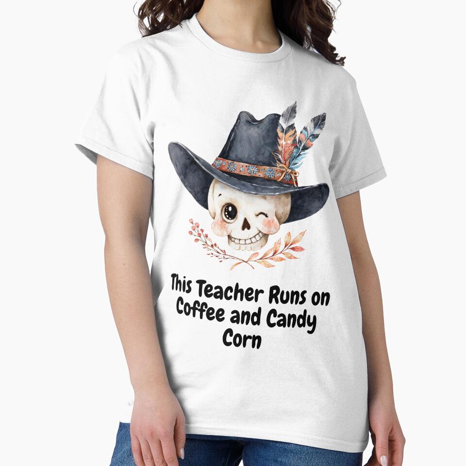Halloween Teacher Fueled by Coffee and Candy Corn by Anastasiia Yurevych