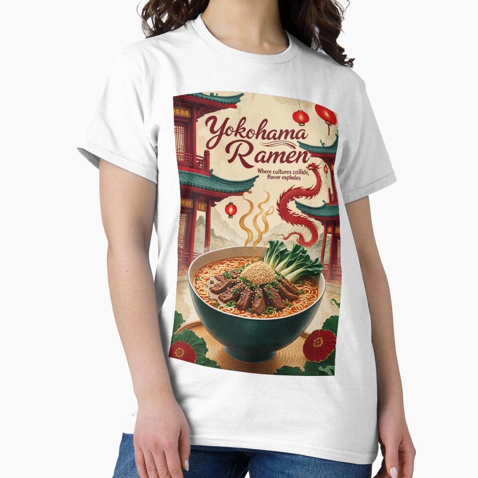 Yokohama Chinatown Ramen Poster – Fusion Noodle Art by Ceemko's Vintage Corner