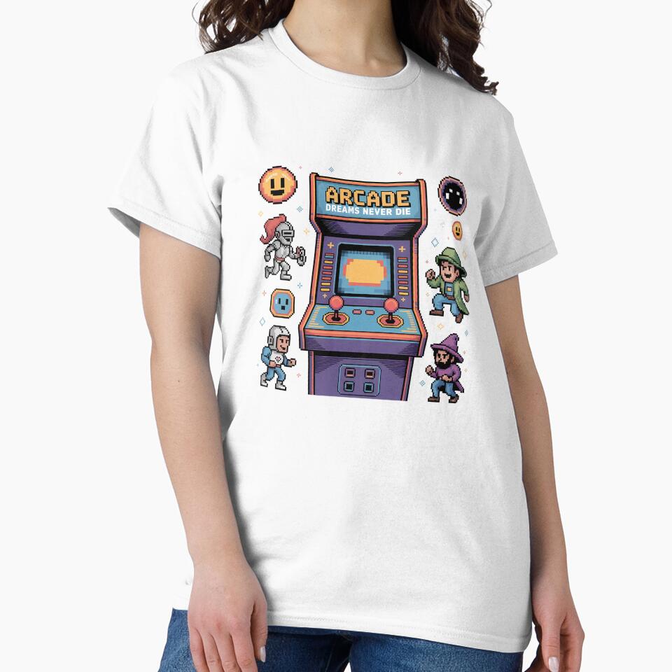 Arcade Dreams Never Die Pixel Cabinet Art by Printiko