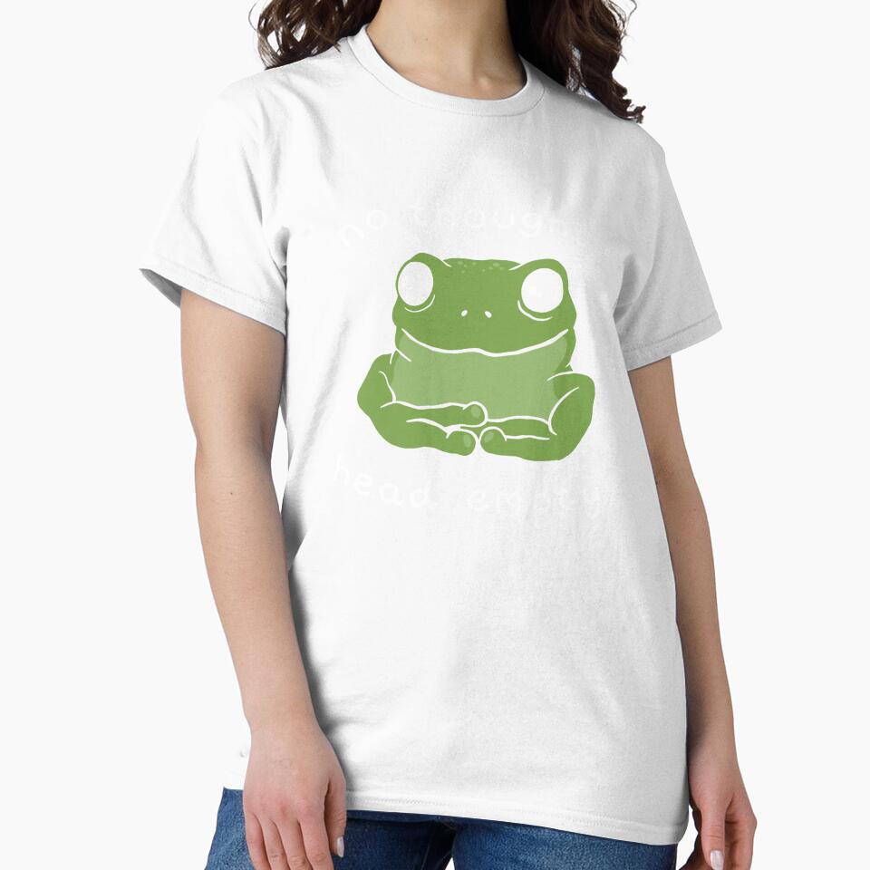 No Thoughts Head Empty Frog Meme: A Cute Mental Health Aesthetic with a Sad Big Eyed Kawaii Toad as a Green Froggy Face by MinistryOfFrogs