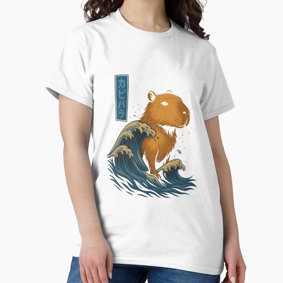 Capybara among Waves – Serenity in the Chaos of the Sea by Capybarastore_77