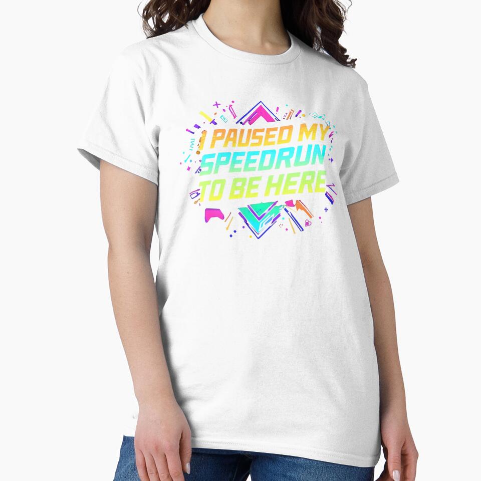 I Paused My Speedrun To Be Here – Neon Gamer Quote Design by PHRASEandSTYLE