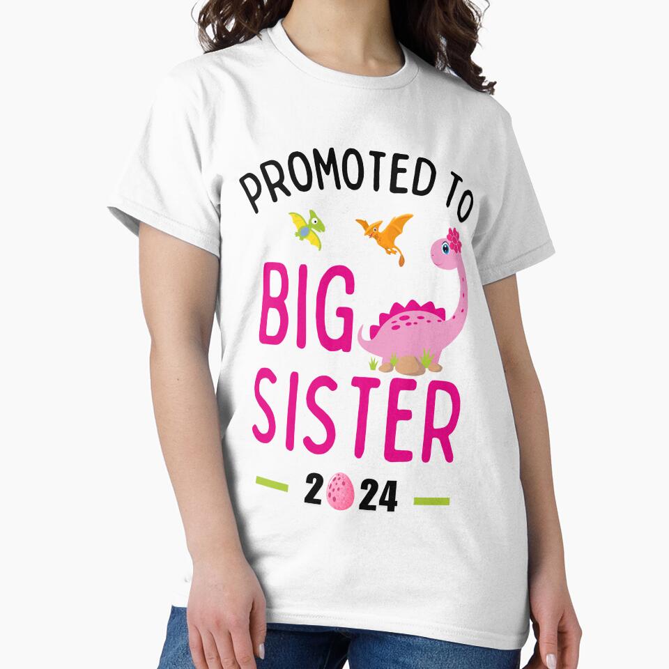 Big Sister Pink Dinosaur, Pregnancy Announcement by FamilyGlowStore