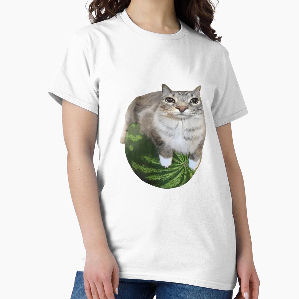 Watermelon Cat Silly Cat Meme by FloraPlantTees
