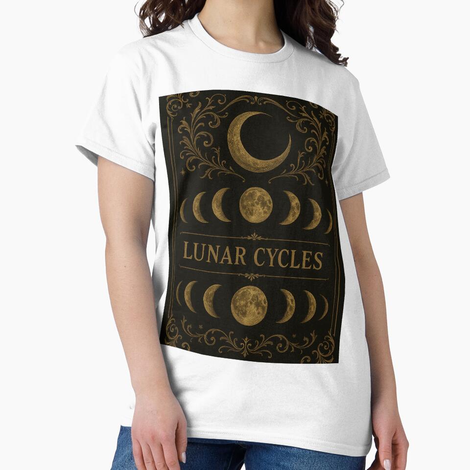 Lunar Cycles Moon Phases Vintage Art by freackly