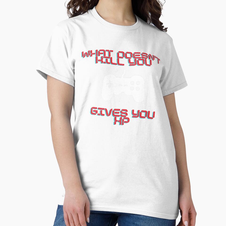 What doesn't kill you gives you xp - Gaming shirt (BLACK) by raosnop