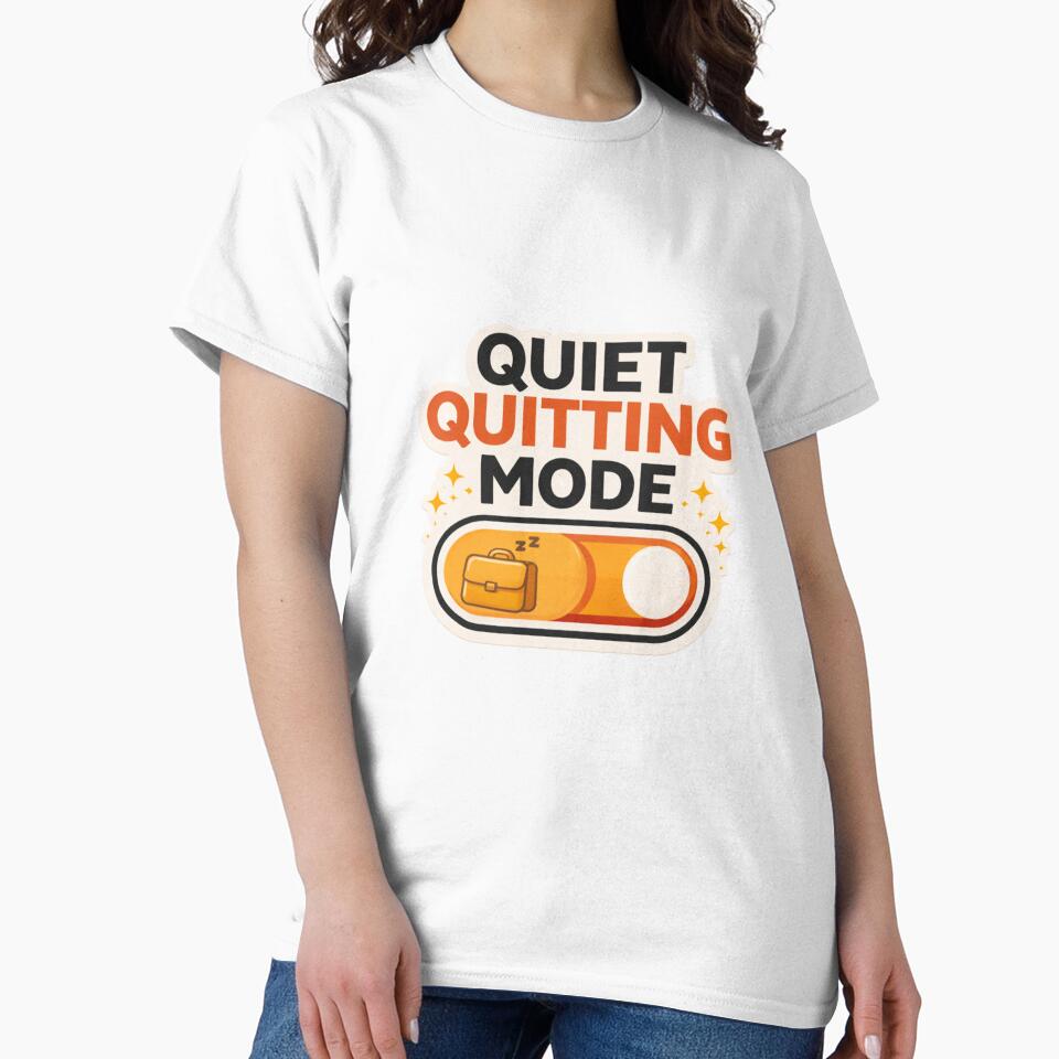 Quiet Quitting Mode Funny Work Humor Sticker Corporate Burnout Design by MrDev