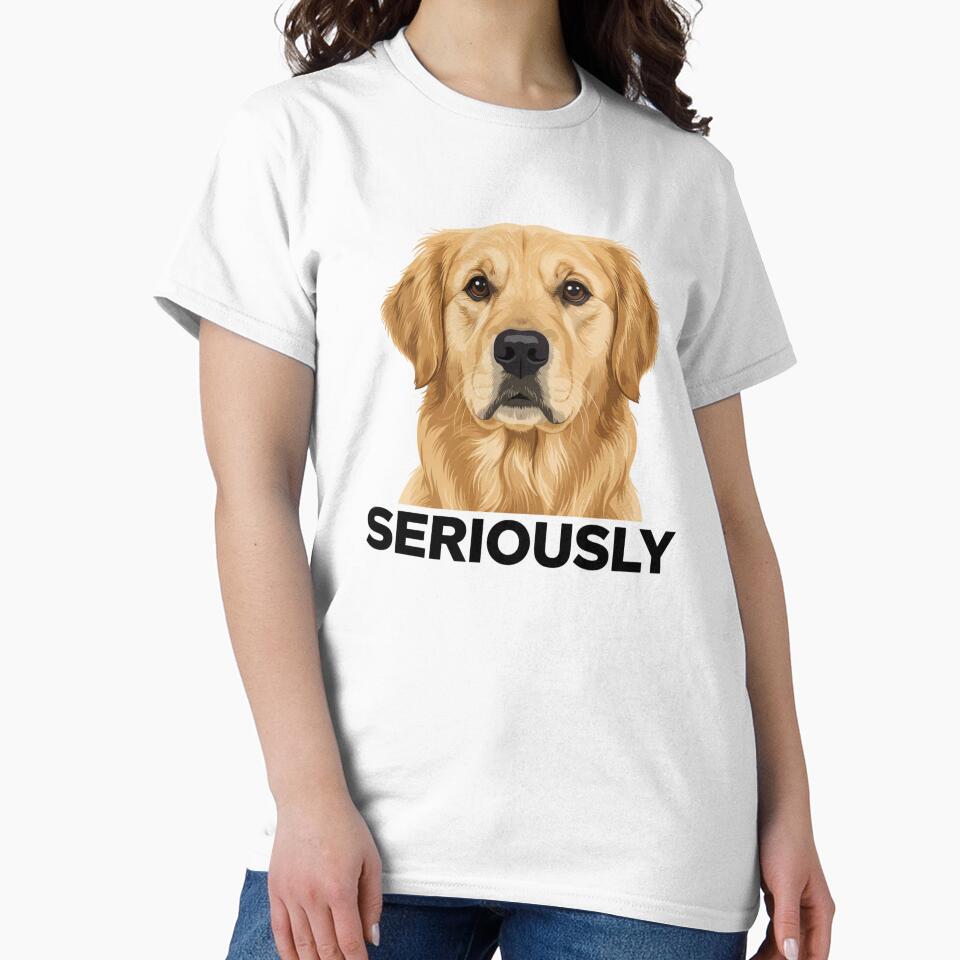 Seriously Golden Retriever Dog Owner Pet Lover by salmzouriart