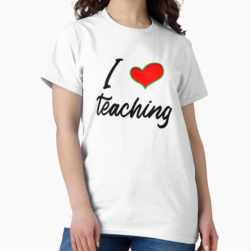 I love teaching, teacher life, teachers slogan, modern digital illustration art by MarJul