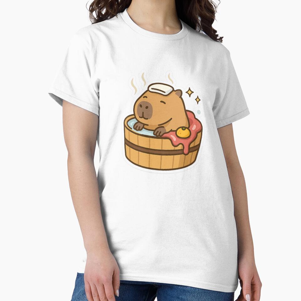 Spa Capybara – Kawaii Capybara in Hot Spring Bath Sticker by Tripconic